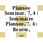 Plansee Seminar. 7, 4 : Seminaire Plansee. 7, 4 : Reutte, 21.06.71-25.06.71 : Vorträge u. Diskussionen.