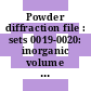 Powder diffraction file : sets 0019-0020: inorganic volume : No PD1S-20IRB.