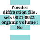 Powder diffraction file. sets 0021-0022: organic volume : No pd1s-22orb.