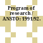 Program of research / ANSTO: 1991/92.