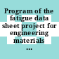Program of the fatigue data sheet project for engineering materials manufactured in Japan.