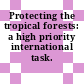 Protecting the tropical forests: a high priority international task.