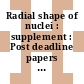 Radial shape of nuclei : supplement : Post deadline papers : European Physical Society Nuclear Physics Divisional Conference. 0002 : Krakow, 22.06.76-25.06.76.