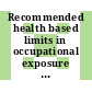 Recommended health based limits in occupational exposure to heavy metals : Report of a WHO Study Group