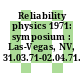 Reliability physics 1971: symposium : Las-Vegas, NV, 31.03.71-02.04.71.