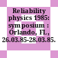 Reliability physics 1985: symposium : Orlando, FL, 26.03.85-28.03.85.