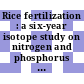 Rice fertilization : a six-year isotope study on nitrogen and phosphorus fertilizer utilization /