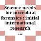 Science needs for microbial forensics : initial international research priorities [E-Book] /