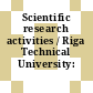 Scientific research activities / Riga Technical University: 1995.
