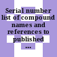 Serial number list of compound names and references to published infrared spectra.
