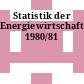 Statistik der Energiewirtschaft. 1980/81