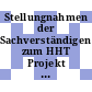 Stellungnahmen der Sachverständigen zum HHT Projekt Vorschlag : Vorstellung und öffentliche Diskussion des HHT-Projektes, Jülich, 18.9.1972 : Jülich, 18.09.72.