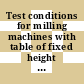 Test conditions for milling machines with table of fixed height with horizontal or vertical spindle : Testing of accuracy