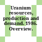 Uranium resources, production and demand. 1986. Overview.