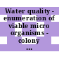 Water quality - enumeration of viable micro organisms - colony count by inoculation in or on a nutrient agar culture medium.