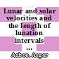 Lunar and solar velocities and the length of lunation intervals in Babylonian astronomy
