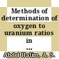 Methods of determination of oxygen to uranium ratios in uranium dioxide [E-Book] /