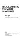 Programming assembler language /