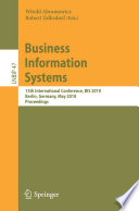 Business Information Systems [E-Book] : 13th International Conference, BIS 2010, Berlin, Germany, May 3-5, 2010. Proceedings /