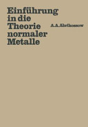 Einführung in die Theorie normaler Metalle /