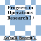 Progress in Operations Research I /