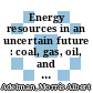 Energy resources in an uncertain future : coal, gas, oil, and uranium supply forecasting /