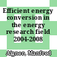 Efficient energy conversion in the energy research field 2004-2008 /