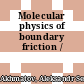 Molecular physics of boundary friction /