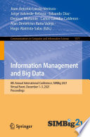 Information Management and Big Data [E-Book] : 8th Annual International Conference, SIMBig 2021, Virtual Event, December 1-3, 2021, Proceedings /