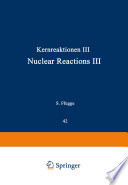 Kernreaktionen III / Nuclear Reactions III [E-Book] /