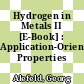 Hydrogen in Metals II [E-Book] : Application-Oriented Properties /