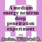 A medium energy neutron deep penetration experiment : experimental and theoretical analysis [E-Book] /