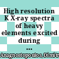 High resolution K X-ray spectra of heavy elements excited during the bombardment with energetic ions [E-Book] /