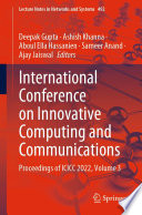 International Conference on Innovative Computing and Communications [E-Book] : Proceedings of ICICC 2022, Volume 3 /