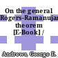 On the general Rogers-Ramanujan theorem [E-Book] /