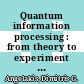Quantum information processing : from theory to experiment [E-Book] /