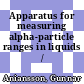 Apparatus for measuring alpha-particle ranges in liquids /