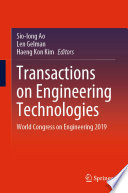 Transactions on Engineering Technologies [E-Book] : World Congress on Engineering 2019 /