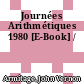 Journées Arithmétiques 1980 [E-Book] /