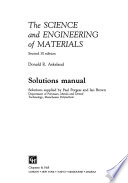 The Science and Engineering of Materials [E-Book] : Solutions Manual /