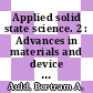 Applied solid state science. 2 : Advances in materials and device research /