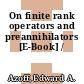 On finite rank operators and preannihilators [E-Book] /
