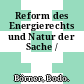 Reform des Energierechts und Natur der Sache /