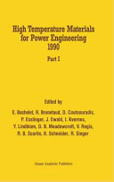 High temperature materials for power engineering 1990, proceedings of a conference held in Liege, Belgium,24-27 Septembre 1990 . 1 /