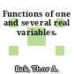 Functions of one and several real variables.