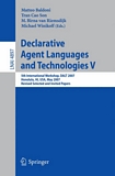 Declarative agent languages and technologies. 5 [E-Book] : 5th international workshop, Honolulu, Hi, USA May 14, 2007 : DALT 2007 : revised selected and invited papers /