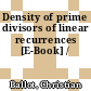 Density of prime divisors of linear recurrences [E-Book] /