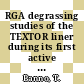 RGA degrassing studies of the TEXTOR liner during its first active heating /