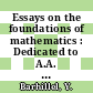 Essays on the foundations of mathematics : Dedicated to A.A. Fraenkel on his 70th anniversary.