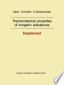 Thermochemical properties of inorganic substances [E-Book] : Supplement /
